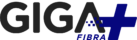 Logotipo da GIGA+ Fibra com fundo preto, letras 